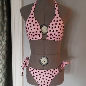 Victoria SECRET pink, black and gold bikini